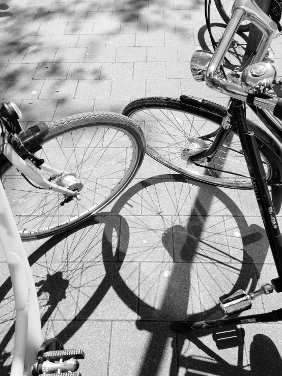 a bicycle is shown next to another bicycle