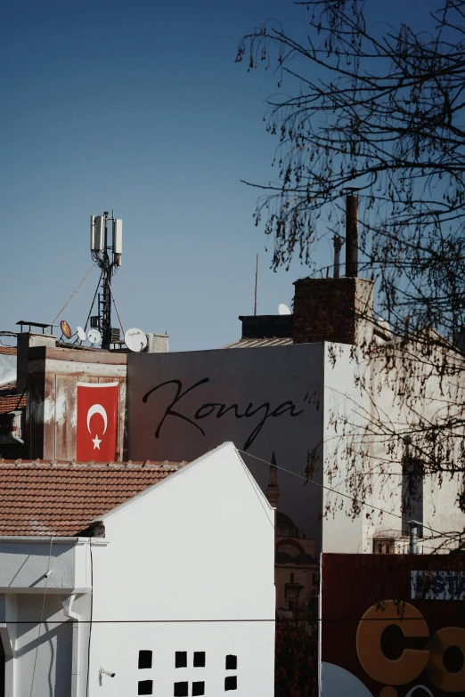 there are many buildings that are painted with letters