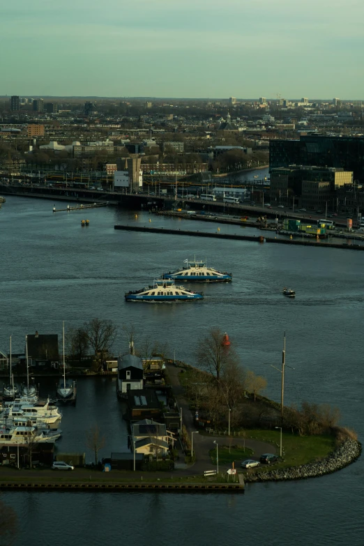 a large body of water next to a small island