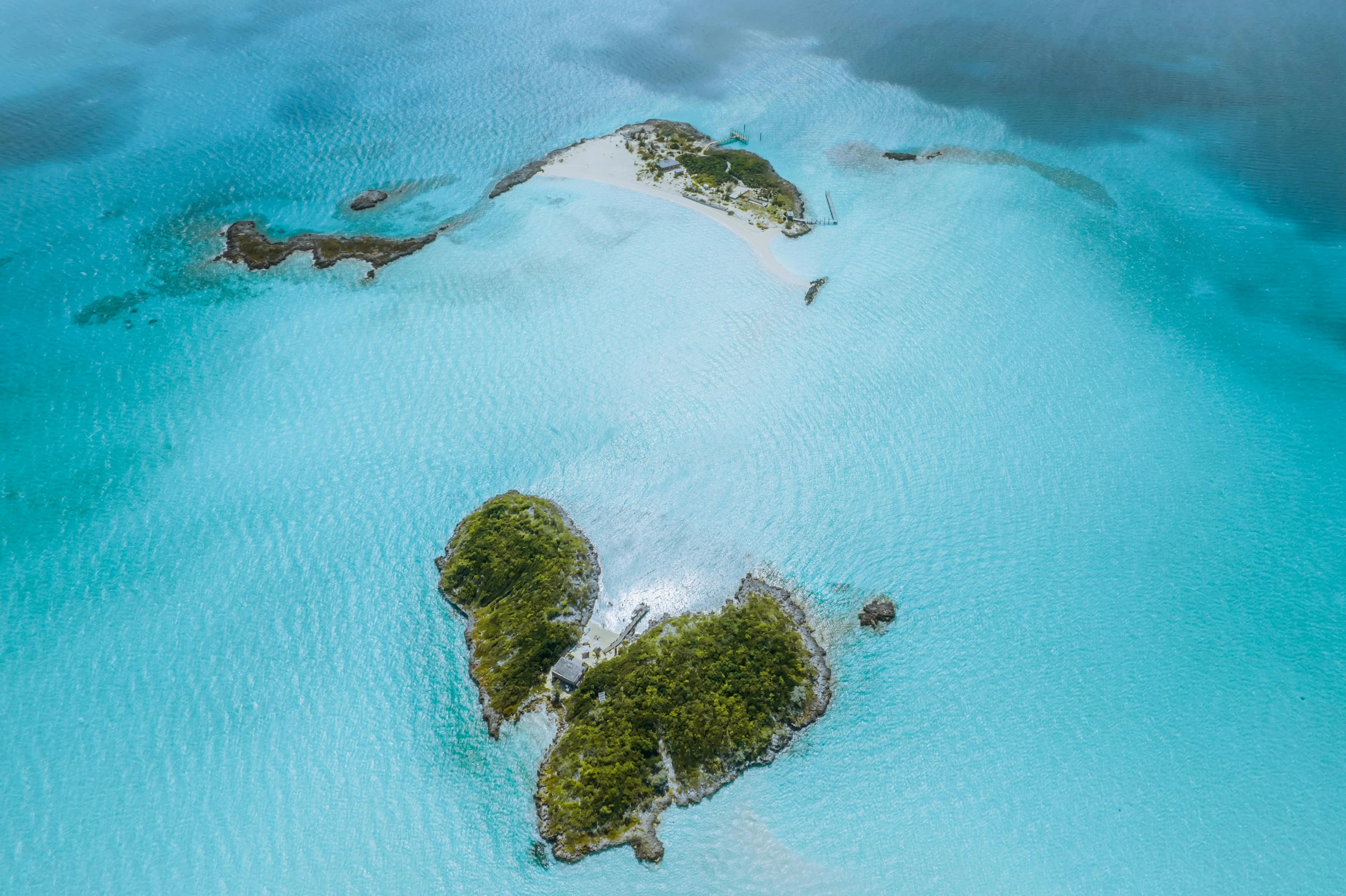 an island shaped like a heart surrounded by water