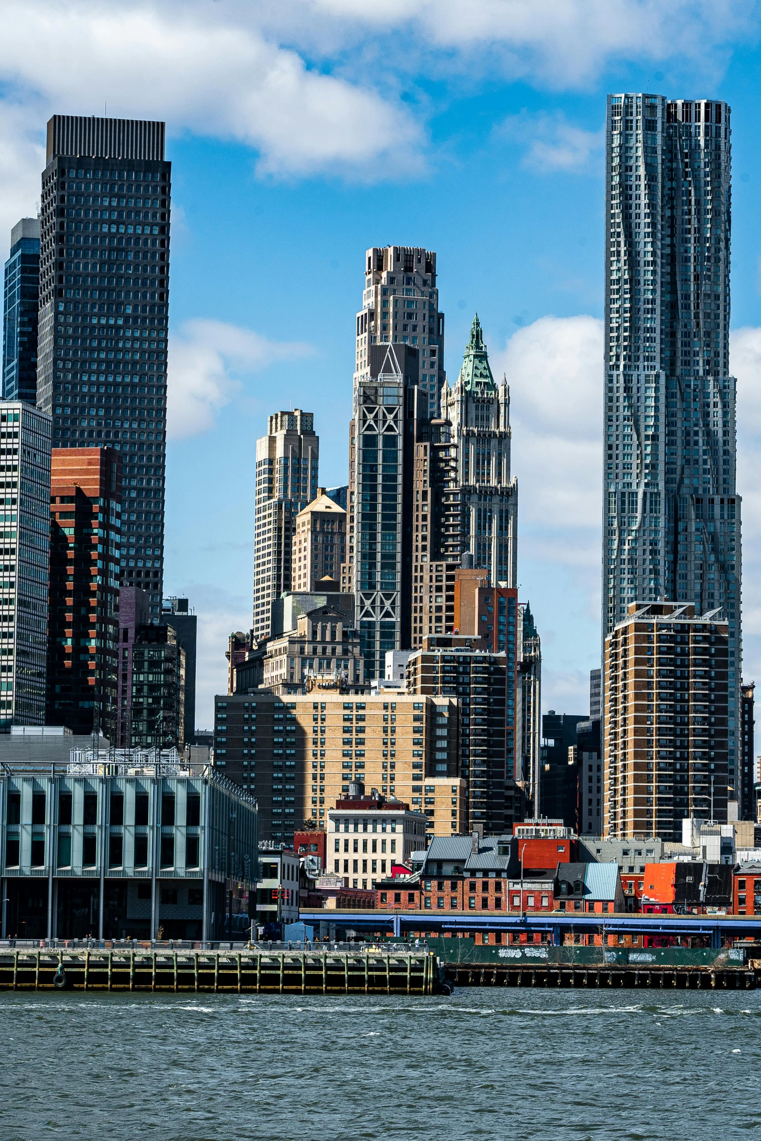 a view of the city and some very tall buildings