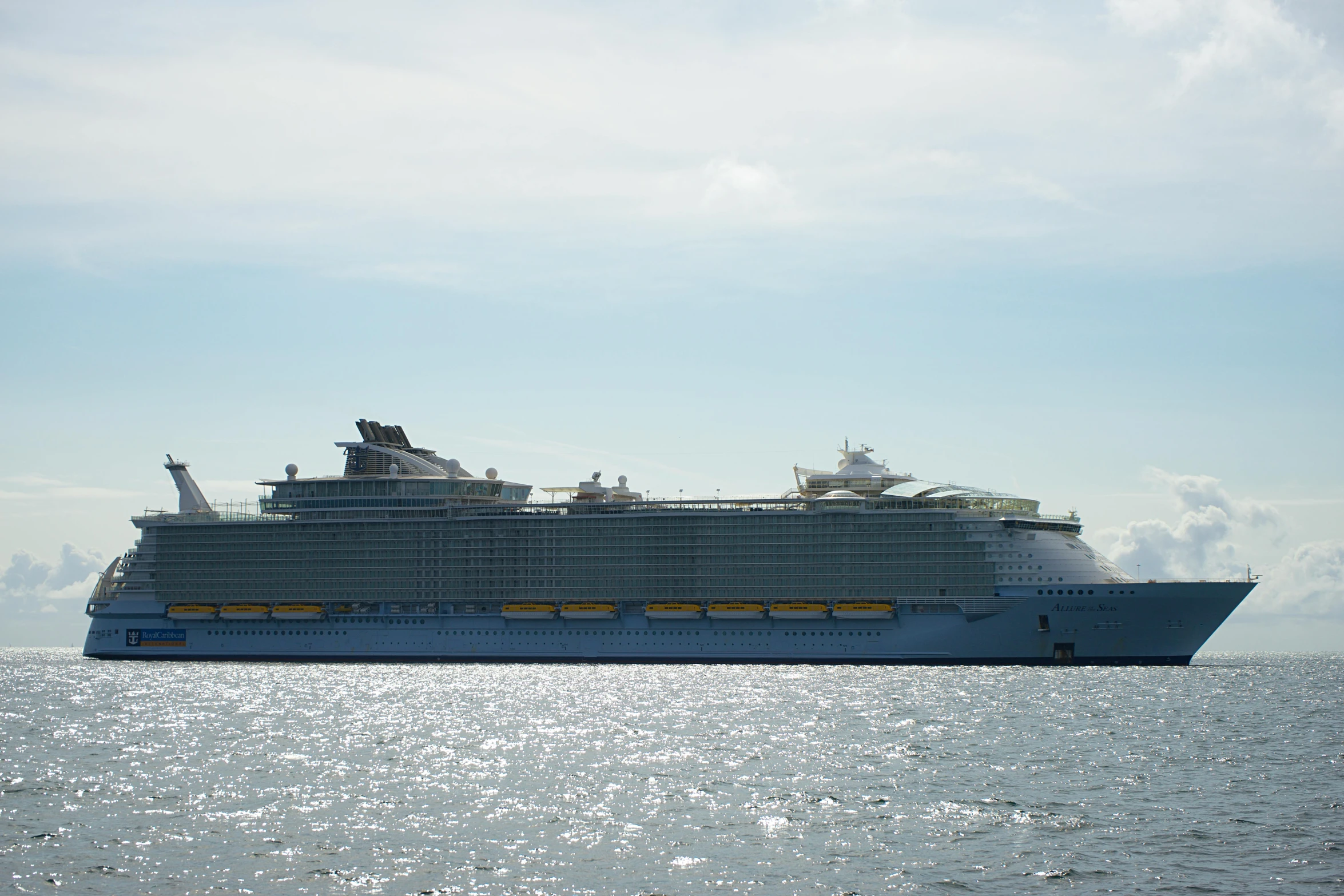 a large cruise ship in the middle of the ocean