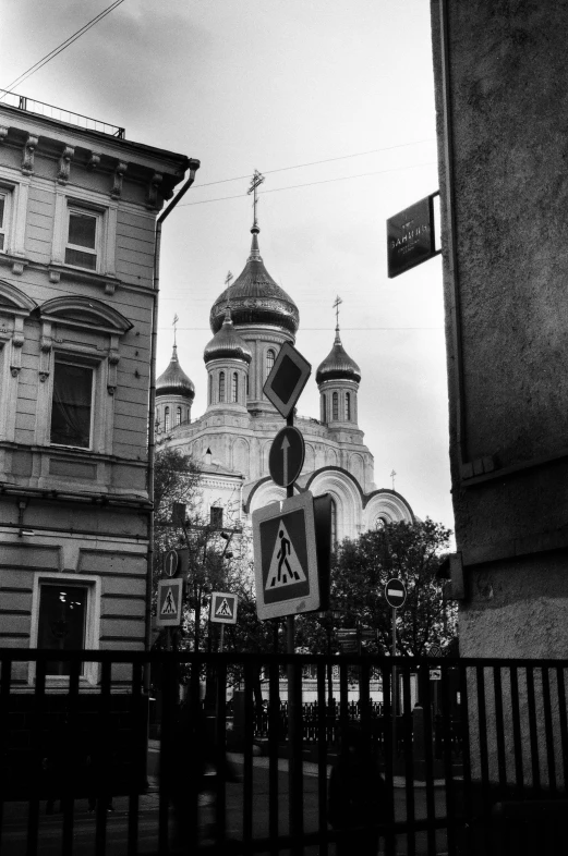 the view of the church of the dormition from across the street