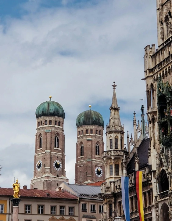 the top of two towers have clocks on them