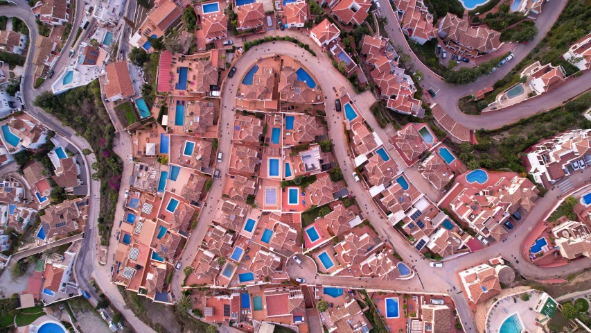 an aerial view of the city from a bird's eye view