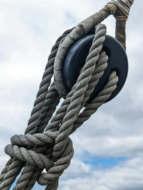 an empty ball tied to a long rope