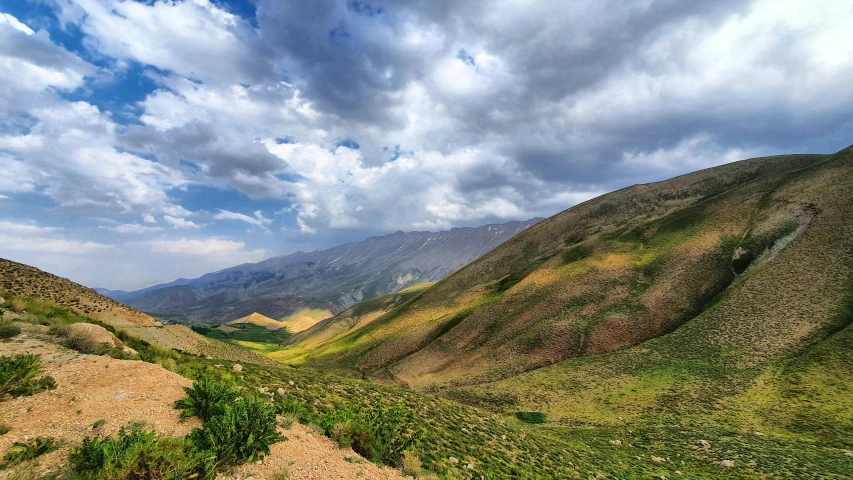 looking down on some very scenic hills in the region