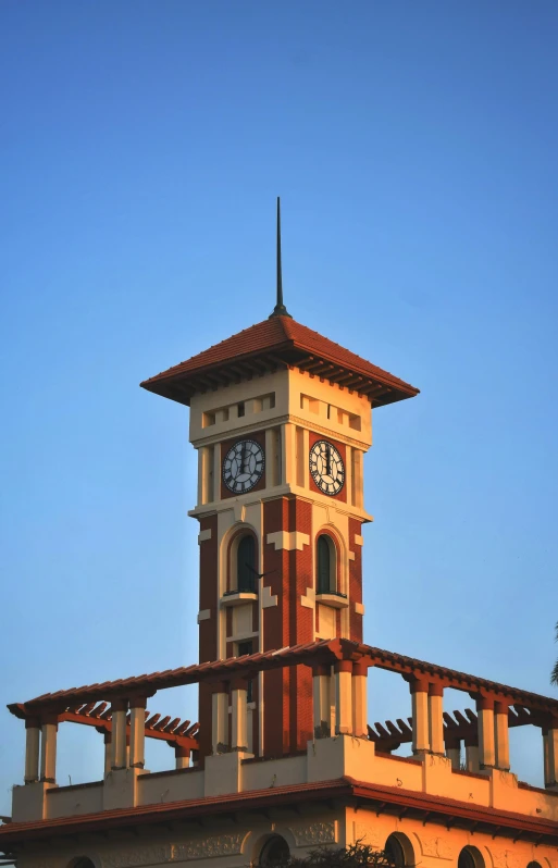 the building has a clock tower on top