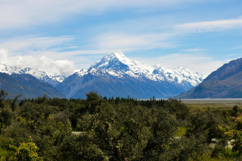 the mountain range in the valley is majestic