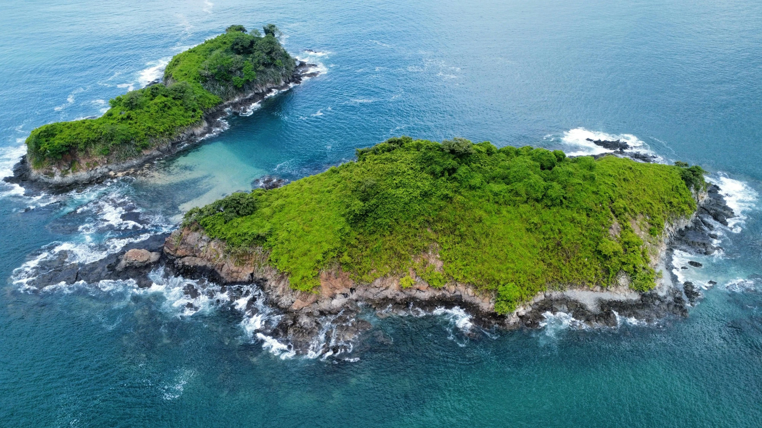 a small island on a small reef in the ocean