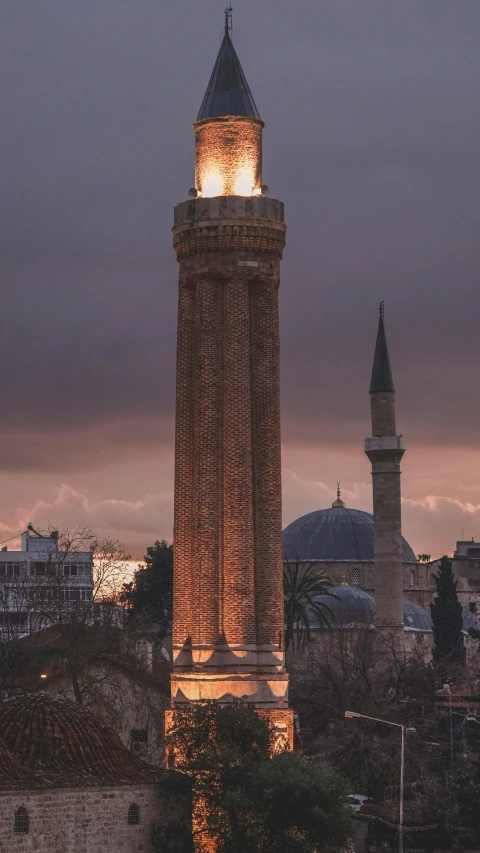 an image of a tower that is lit up