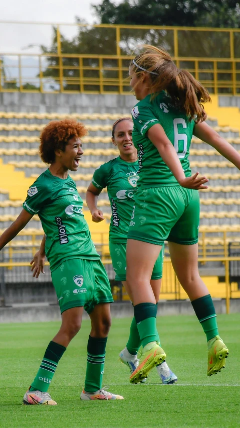 a group of girls on a field playing soccer