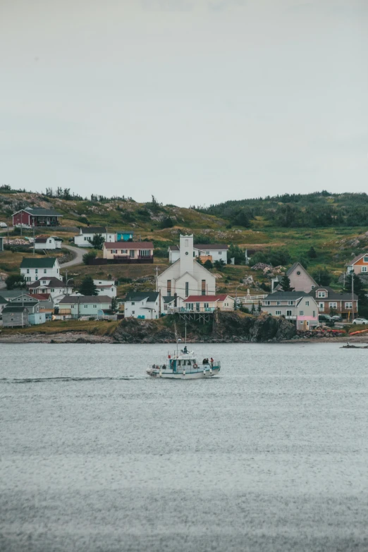 a small boat on a large body of water