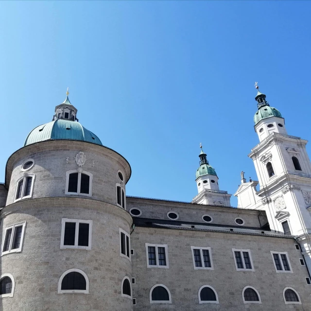 the old castle sits on the corner of the building