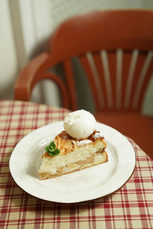 a slice of pie and ice cream on a plate