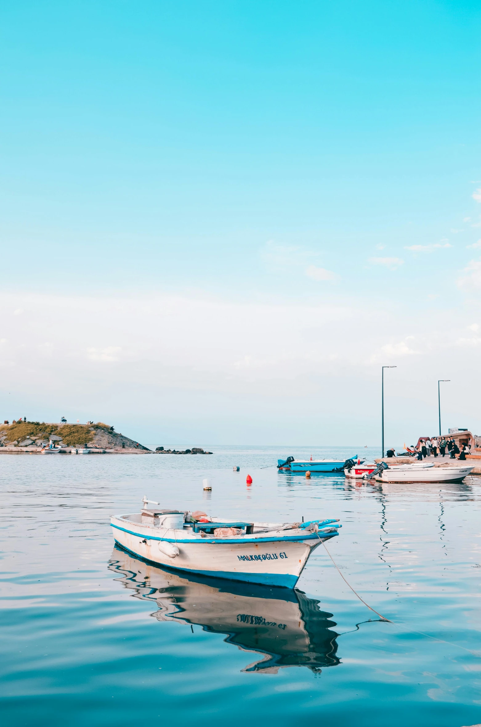 a bunch of boats are in the water