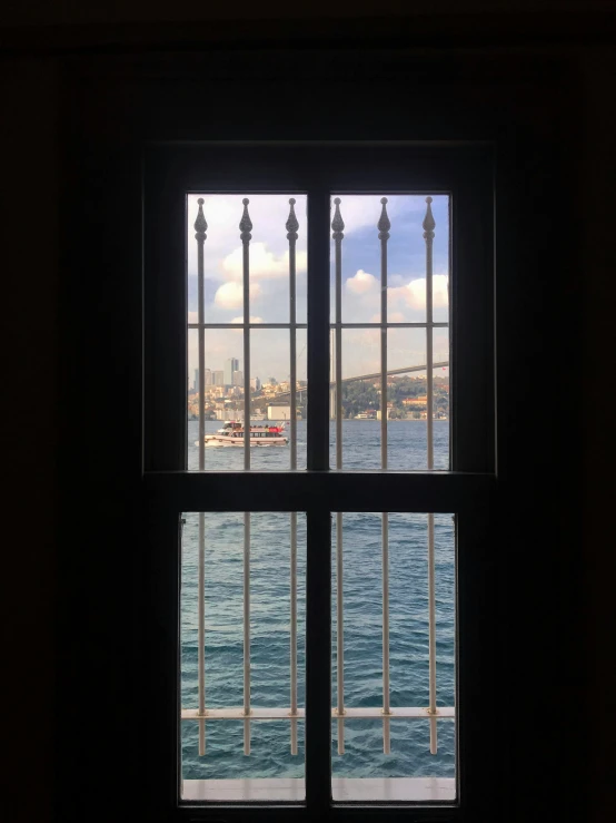 a window view looking out into the water