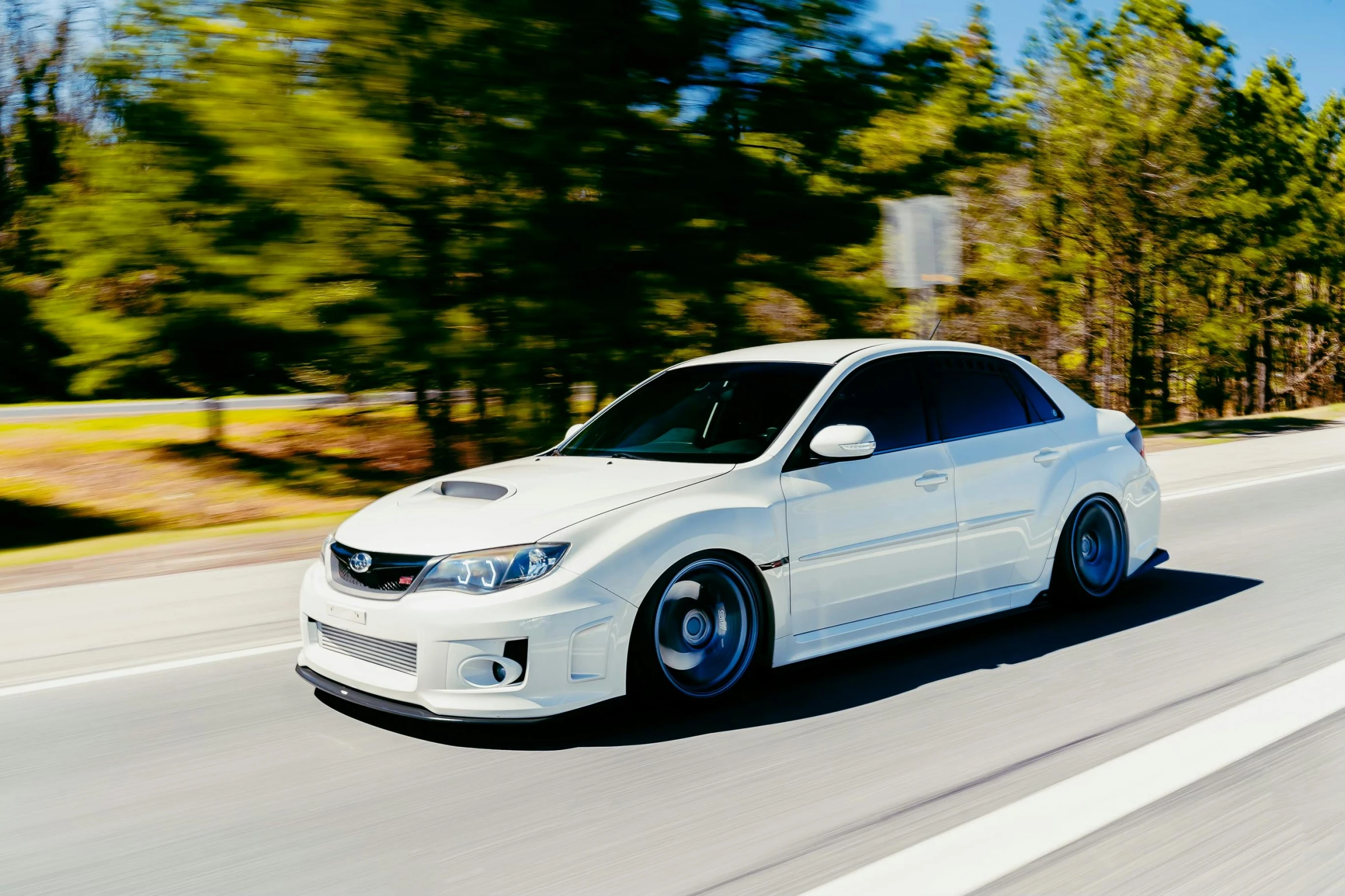 a car that is driving on a road