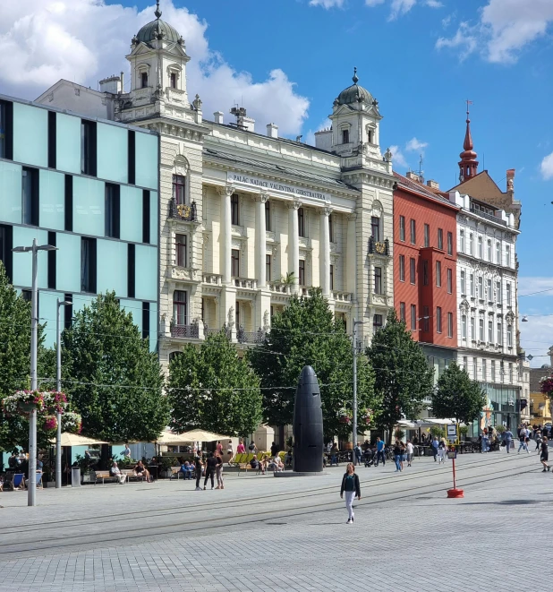 this is an image of people walking in the street