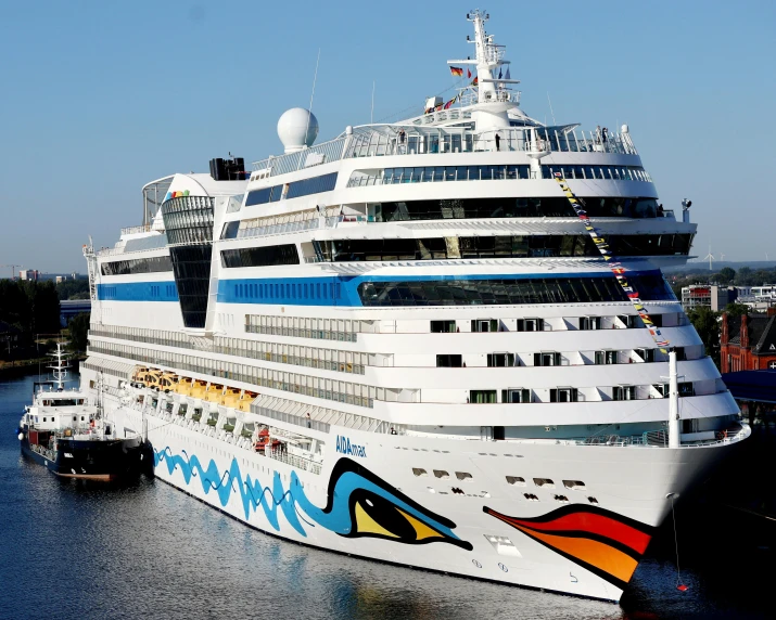 a cruise ship that has been docked at the harbor