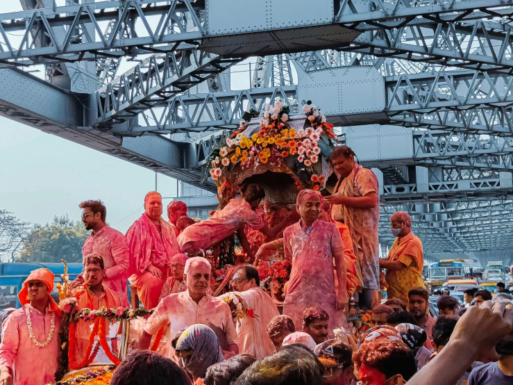 indian people celete with color in their clothes and costume