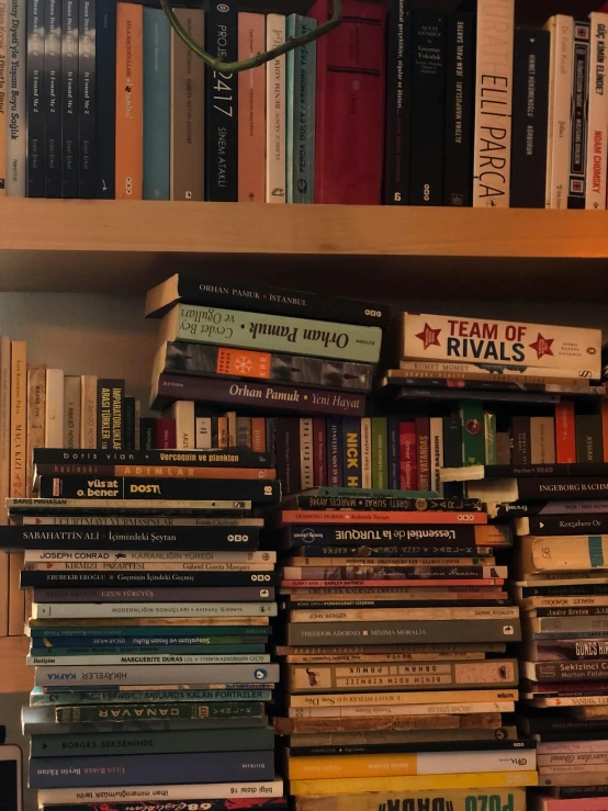 a book shelf filled with books in a liry