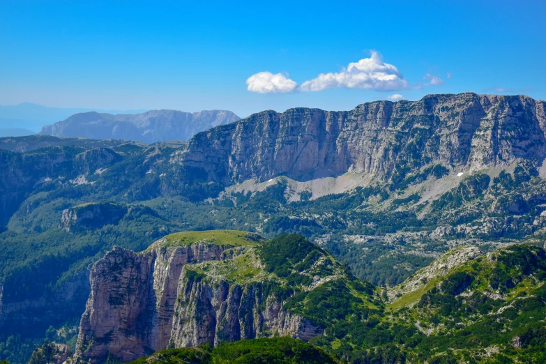 the view of mountains from high in the sky