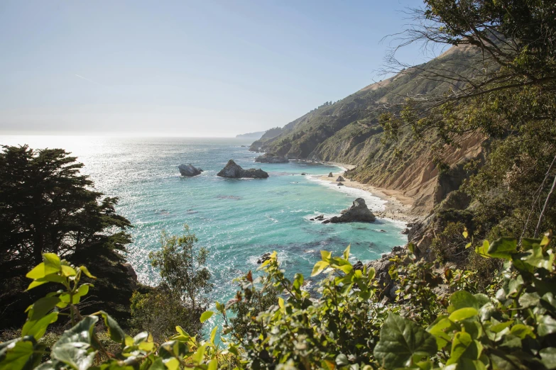 a scenic view of the ocean from an overlook