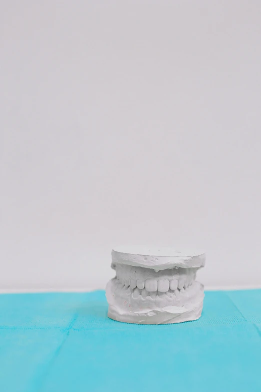 the model shows the front teeth of a missing mouth