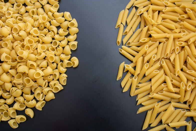 different kinds of pastas in different shapes and sizes