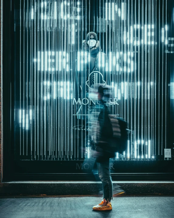 the person is waiting at the bus stop