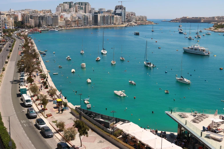 view of boats out in the open water