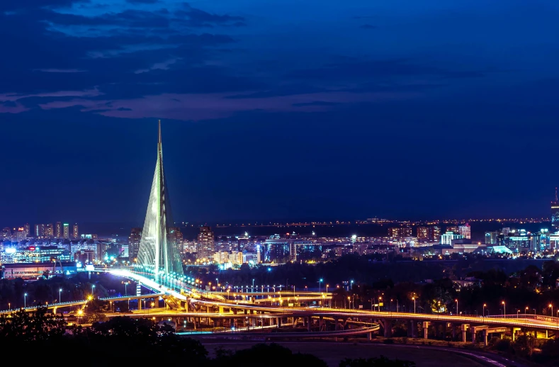 a city view with a lot of lights on at night