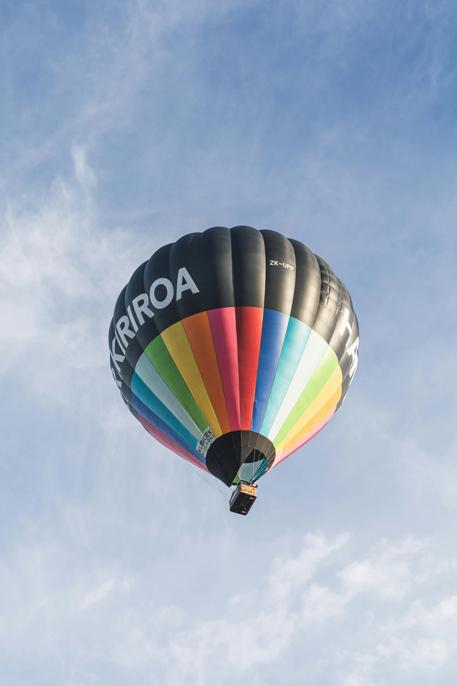 colorful  air balloon flying high up in the sky