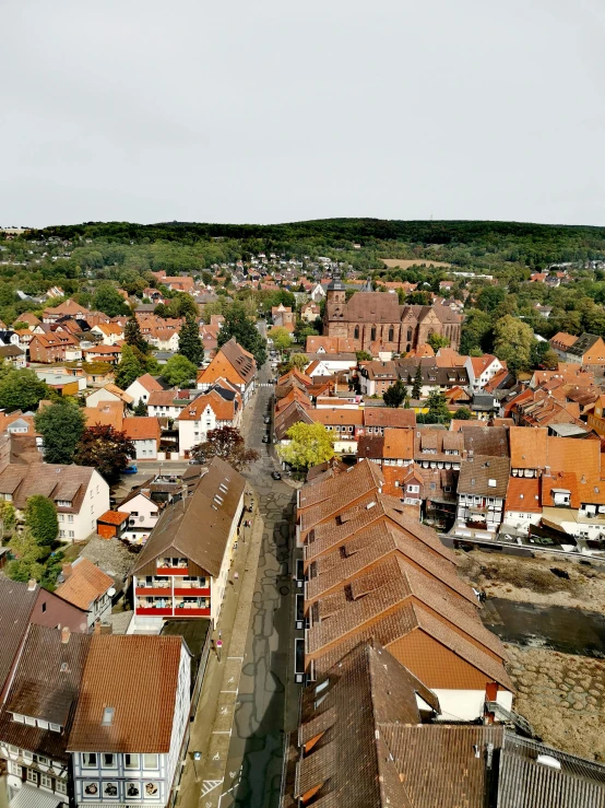 a view over the city of a small town