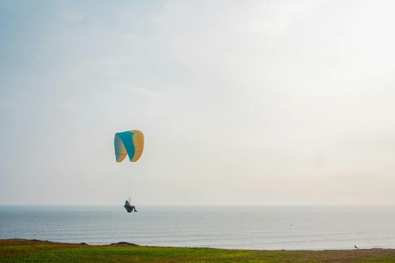 person jumping while parachute diving in the ocean