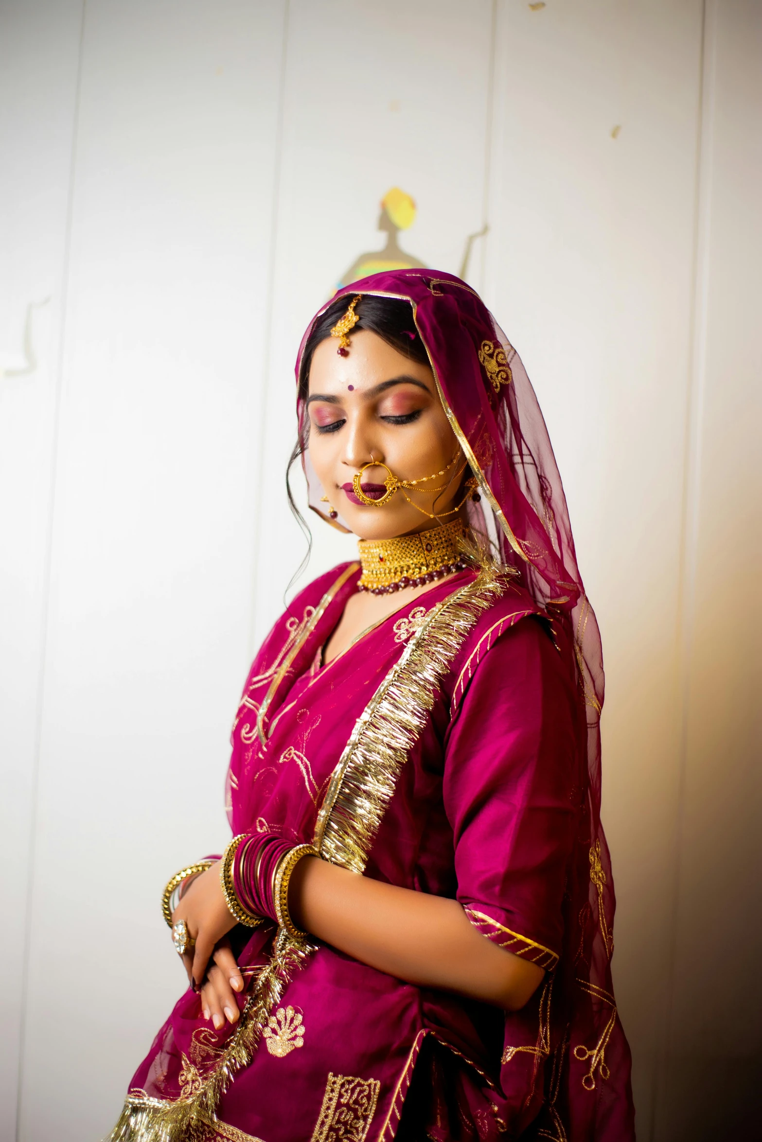 a bride in traditional indian garb