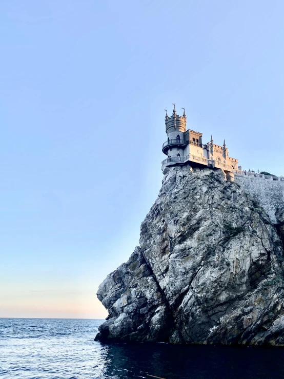 a castle in the middle of a lake