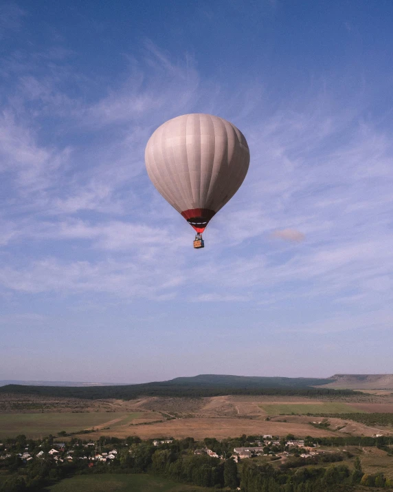 a large white  air balloon flying in the sky