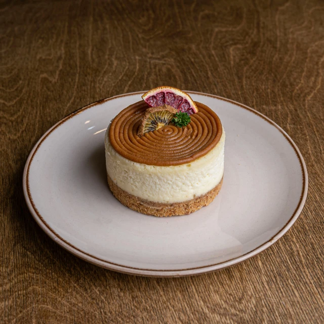 a dessert sitting on top of a white plate