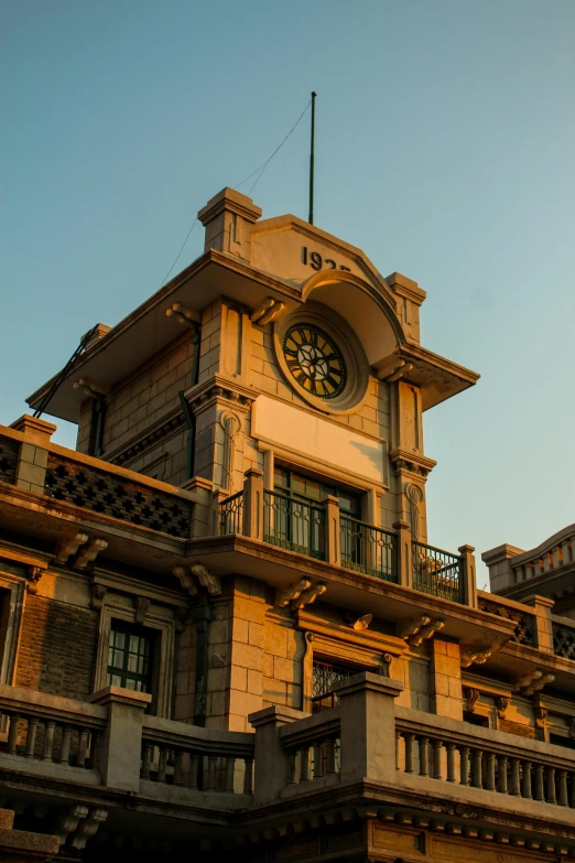 this building has a clock on the top of it