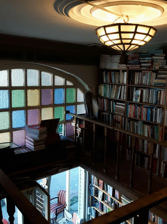 a room with lots of books in it