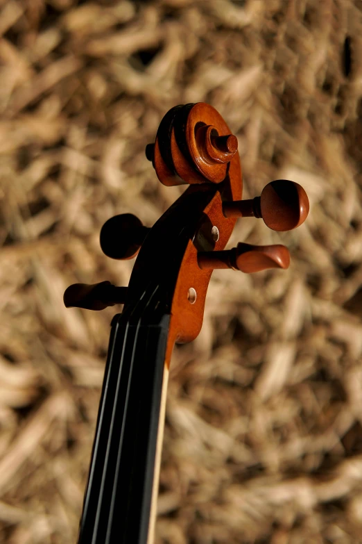 an old violin is shown from the top