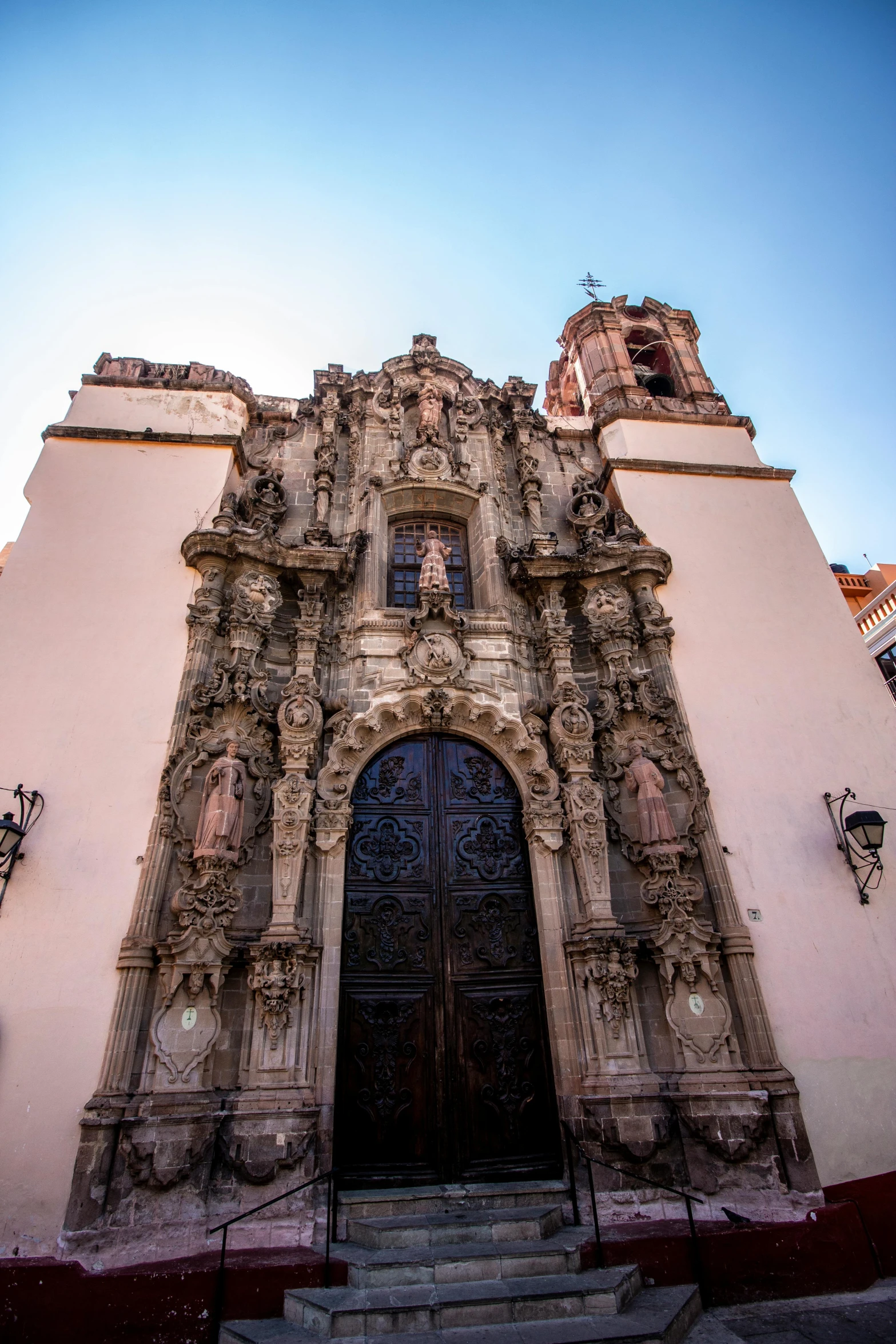 a large door that is next to a building