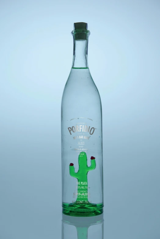 a bottle of water with a cactus on top