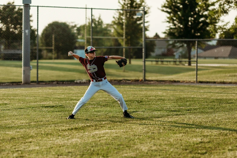 the  in the uniform is about to throw a ball