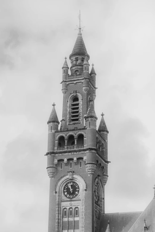 the tower on top of this building has a clock