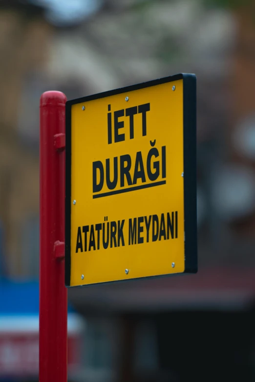 a sign that reads, lett duragi ataturk meydan