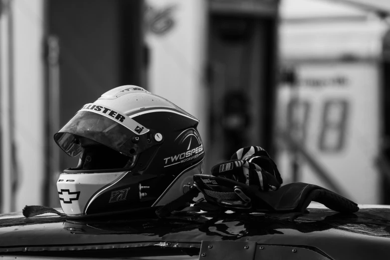 a close up of a helmet on a vehicle