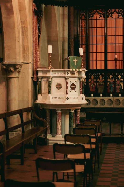 the old church has stained glass windows